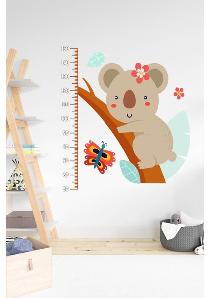 Ağaca Sarılı Sevimli Koala Boy Cetvel Sticker 100x100 cm fiyatları