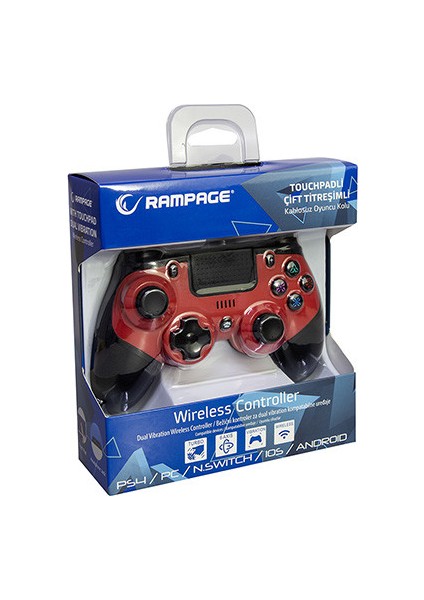 Rampage SG-RPS4 Plus Bluetooth Çift Titreşimli PS4-Gamepad Joypad