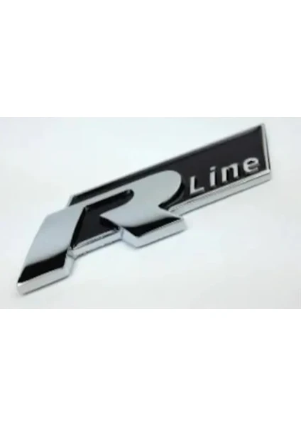 R-Line Metal Logo-Silver-Black