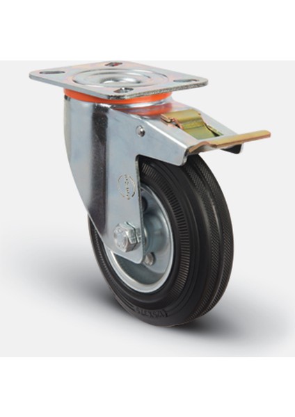 EM01 Spr150F Döner Tablalı Frenli Teker 150 mm 130 kg