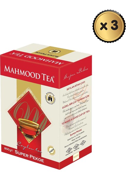 Mahmood Tea Super Pekoe 800 gr x 3 Adet