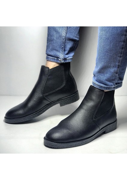 Dnz Chelsea Siyah Deri St Bot