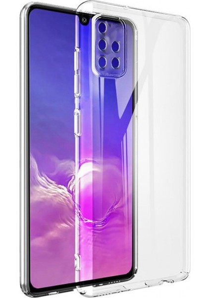 Samsung Galaxy A51 Kılıf Şeffaf Silikon Kamera Lens Korumalı Tıpalı