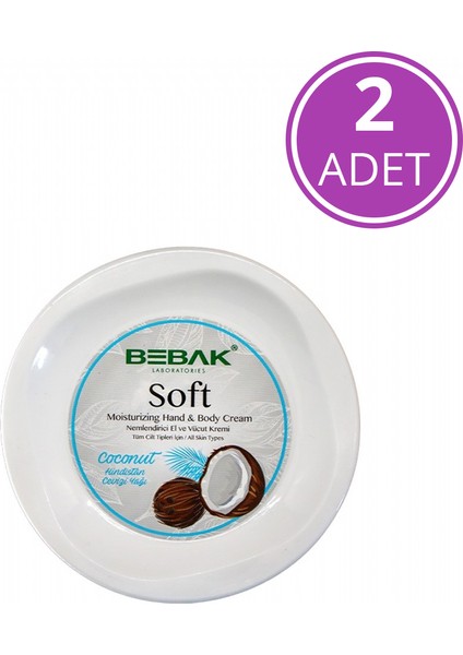 Hindistan Cevizi Yağlı Soft Nemlendirici Bakım Kremi Kavanoz 2x300 ml