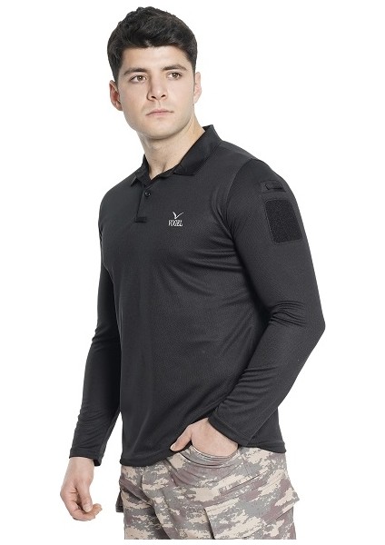 Polo Yaka Taktik Tişört Siyah