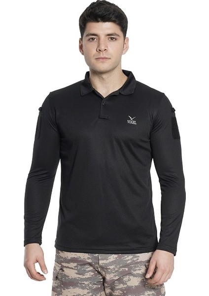 Polo Yaka Taktik Tişört Siyah