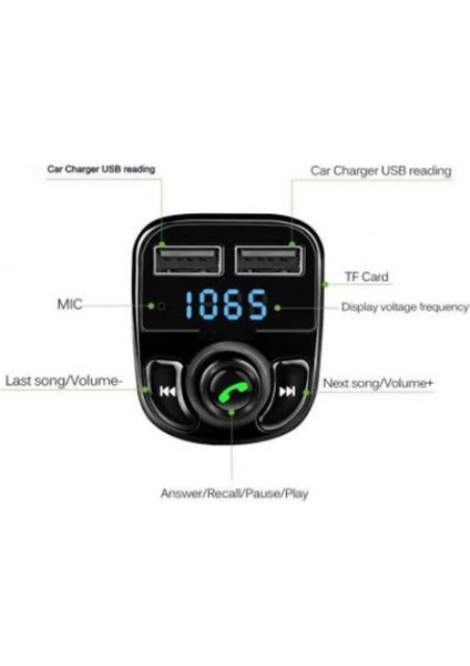 Bluetooth Fm Transmitter Car X8