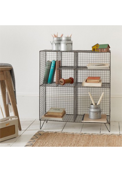 Tel Grid 7’raflı Modern Kitaplık Modeli & Raf Modelleri