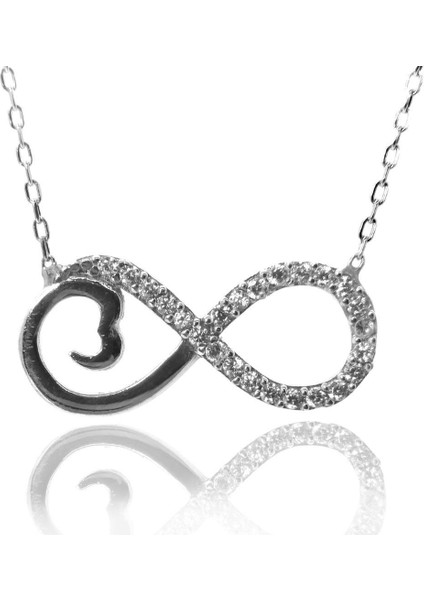 Kalpli Sonsuzluk Kadın Gümüş Kolye