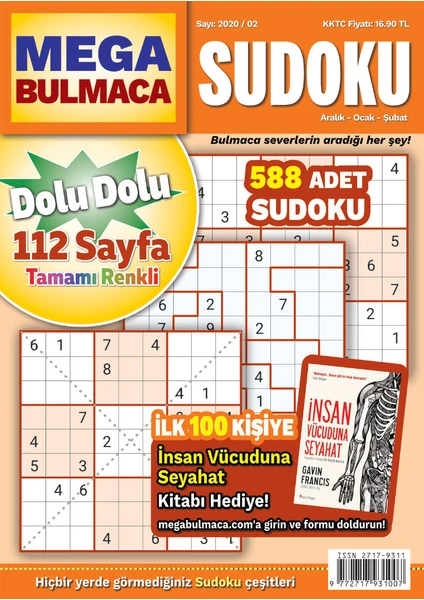 Mega Sudoku Bulmaca 2020/02