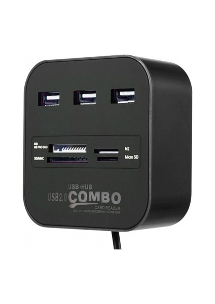 C-847 Kart Okuyucu ve 3 USB 2.0 Çoklayıcı