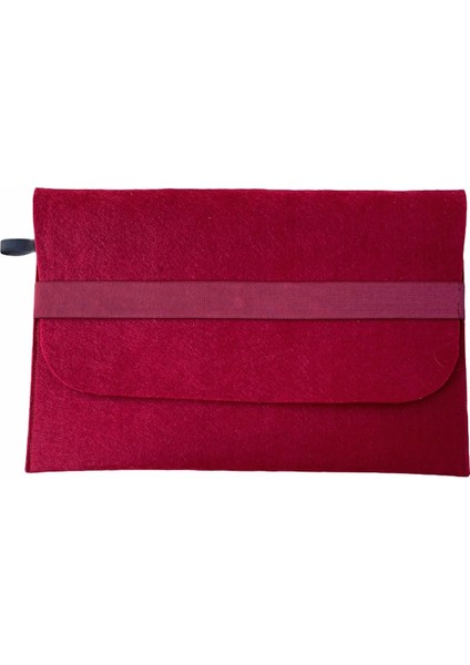 Handmade MacBook Air Kılıf Çanta 13.3'' Için Bordo Üzerine Bordo Bantlı Bordo