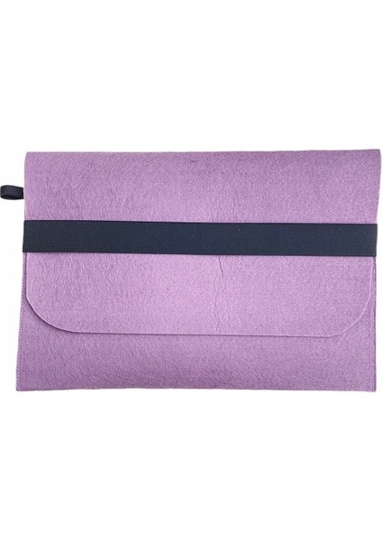 Handmade Macbook Air Kılıf Çanta 13.3'' Için Üzerine Siyah Bantlı Eflatun