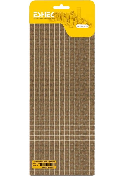 Maket Kahve Kare Karton Taş Fayans 1-50 Ölçek 3'lü fiyatları