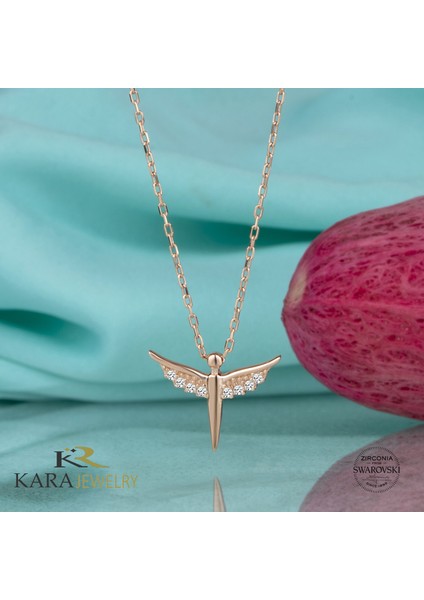 Gümüş Kolye Swarovskı Taşlı Mikail Kılıcı Temalı Rose Kaplama Kadın Kolye fiyatları
