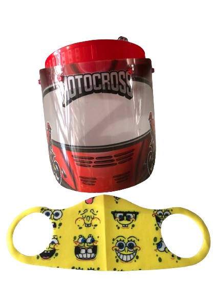 Gürbey Pazarlama Motocross Siperlik + SüngerBob Maske