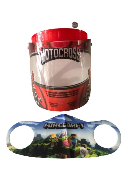 Gürbey Pazarlama Motocross Siperlik + Minecraft Maske