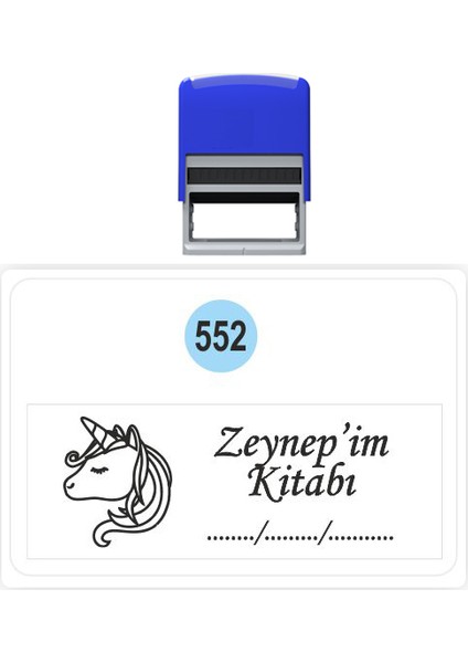 Unicorn Kaşe Kitap Mührü Kitap Damgası Kişiye Özel Kaşe 552