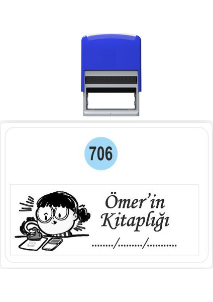 Kaşe Kitap Mührü Kitap Damgası Kişiye Özel Kaşe 706