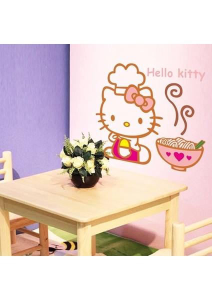 Kt Decoration Hello Kity Mutfak Kız Çocuk Odası Ev Dekorasyonu Duvar Dekoru Sticker fırsatları