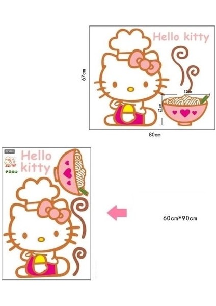 Kt Decoration Hello Kity Mutfak Kız Çocuk Odası Ev Dekorasyonu Duvar Dekoru Sticker indirimleri