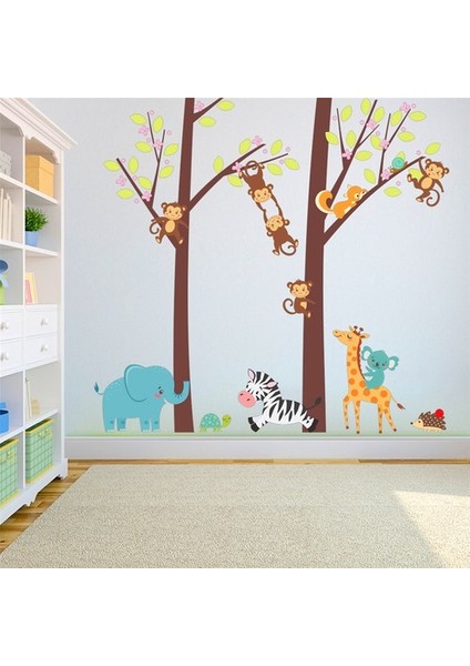 Kt Decoration Maymunlar ve Sevimli Hayvanlar Bebek ve Çocuk Odası Pvc Duvar Sticker fiyatları