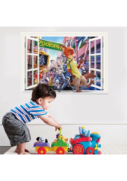 Kt Decoration Zootopia Zootropolis Hayvanlar Şehri Bebek ve Çocuk Odası Pvc Duvar Sticker fiyatları