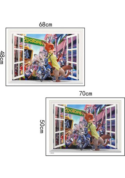 Kt Decoration Zootopia Zootropolis Hayvanlar Şehri Bebek ve Çocuk Odası Pvc Duvar Sticker fırsatları