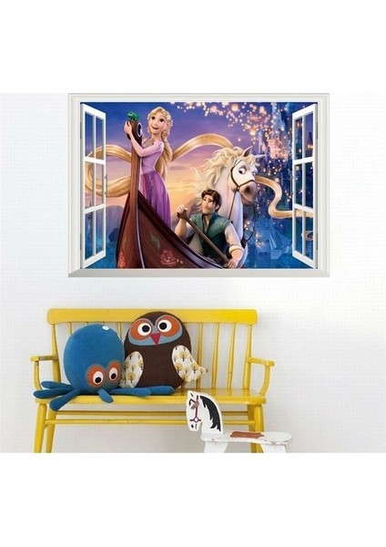 Kt Decoration Rapunzel Prenses Çocuk Odası Pvc Duvar Sticker