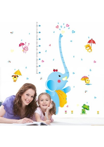 Kt Decoration Boy Ölçer Sevimli Fil Bebek ve Çocuk Odası Dekorasyonu Pvc Duvar Sticker fiyatları