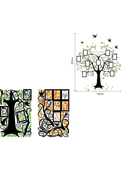Kt Decoration Fotoğraf Çerçeveli Ağaç Soy Ağacı Şekilli Pvc Duvar Sticker indirimleri