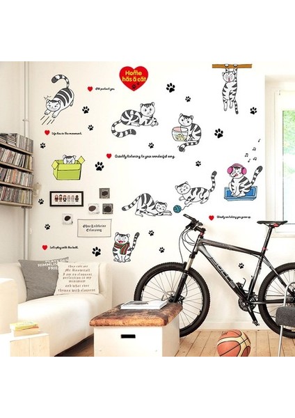 Kt Decoration Yaramaz Kediler Bebek ve Çocuk Odası Pvc Duvar Sticker fiyatları