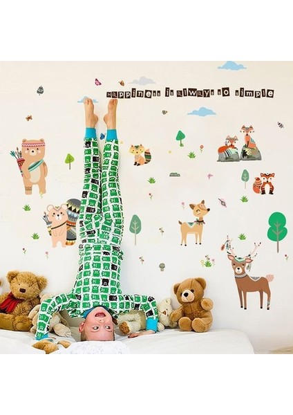 Kt Decoration Orman Hayvanları Çocuk ve Bebek Odası Pvc Duvar Sticker