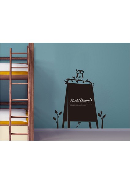 Kt Decoration Ev Dekorasyonu Yazılabilir Kara Tahta Kendinden Yapışkanlı Pvc Sticker Baykuşlu 72 x 83 cm modelleri
