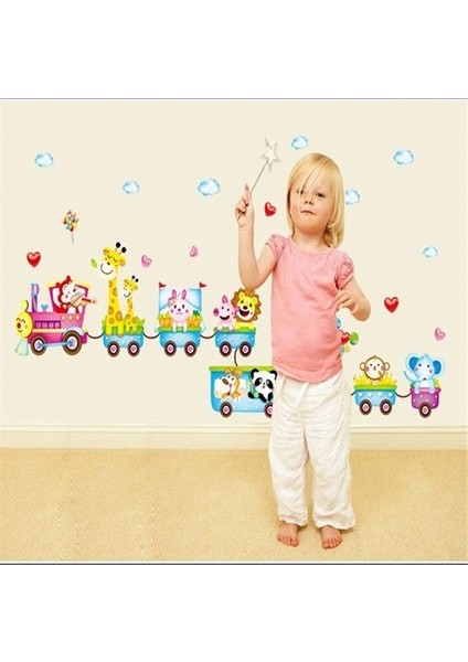 Kt Decoration Neşeli Hayvanlar Treni Çocuk Bebek Odası Pvc Duvar Sticker fiyatları
