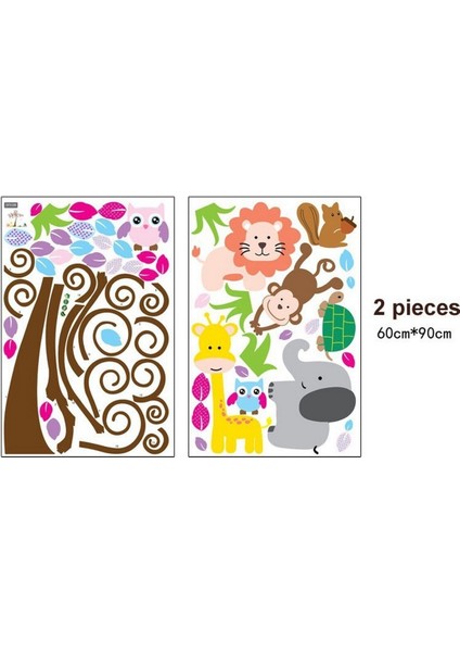 Kt Decoration Ağaç ve Sevimli Hayvanlar Çocuk ve Bebek Odası Dekoru Kendinden Yapışkanlı Pvc Duvar Sticker fırsatları