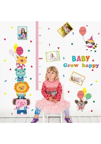 Kt Decoration Neşeli Hayvanlar Çocuk ve Bebek Odası Büyüme Ölçer Pvc Duvar Sticker fiyatları