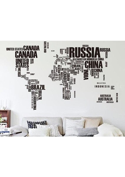 Kt Decoration Dünya Haritası Atlas Pvc Duvar Sticker modelleri
