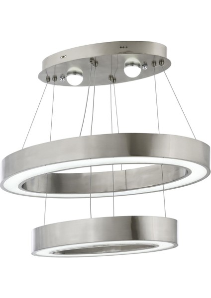 AV-1573-N60X30-ELLIPSE Nikel Kaplama Modern Avize LED Metal Pleksi 60x30cm