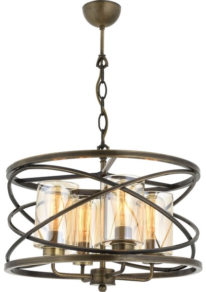 AV-1590-4E Eskitme Kaplama Modern Avize E27 Metal Cam 47cm