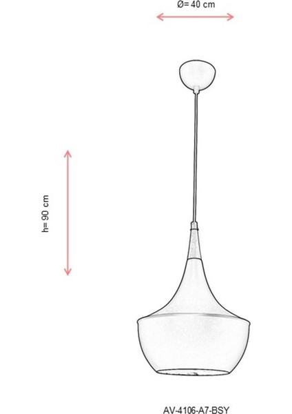 AVONNI AV-4106-A7-BSY Siyah Boyalı Modern Avize E27 Metal Ahşap 40cm