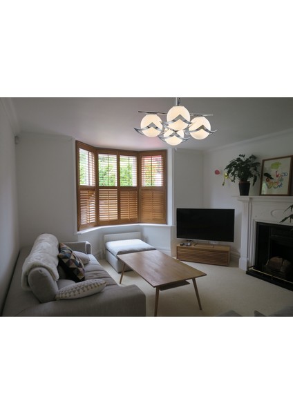 AV-4117-4K Krom Kaplama Modern Avize E27 Metal Cam 60cm