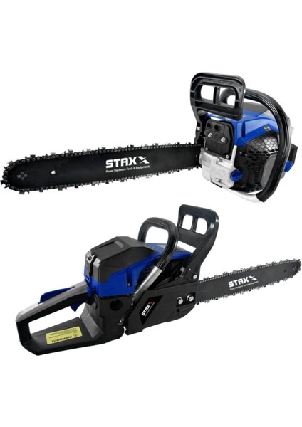 Staxx Power Techno 4.3 Hp 50 cm Pala Tam Professional Çift Egzoz Ağaç Motoru Motorlu Testere Hızar 58 cc