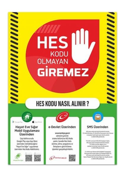 Hes Kodu Olmayan Giremez Afişi Kendinden Yapışkanlı Folyo 35X50