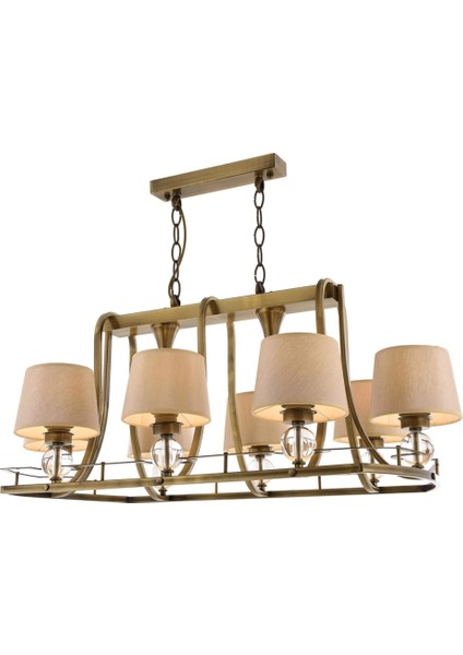 AV-1597-8ES-YM Eskitme Kaplama Modern Avize E27 Metal Cam Kumaş 92x55cm