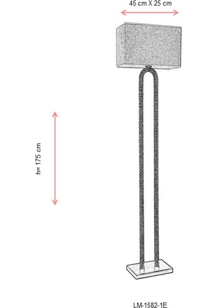 AVONNI LM-1582-1E Eskitme Kaplama Lambader E27 Metal Jüt Halat 45x25cm