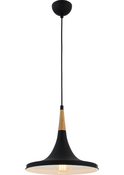 AV-4100-A6-BSY Siyah Boyalı Modern Avize E27 Metal Ahşap 32cm indirimleri