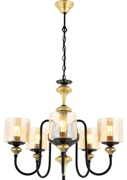 AV-4161-5E Eskitme Kaplama Modern Avize E27 Metal Cam 62cm indirimleri