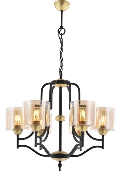 AV-4162-6E Eskitme Kaplama Modern Avize E27 Metal Cam 62cm indirimleri