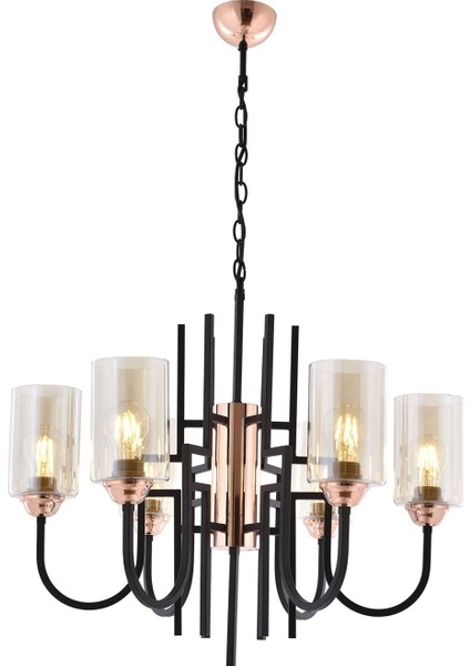AV-4163-6BSY Siyah Boyalı Modern Avize E27 Metal Cam 62cm indirimleri